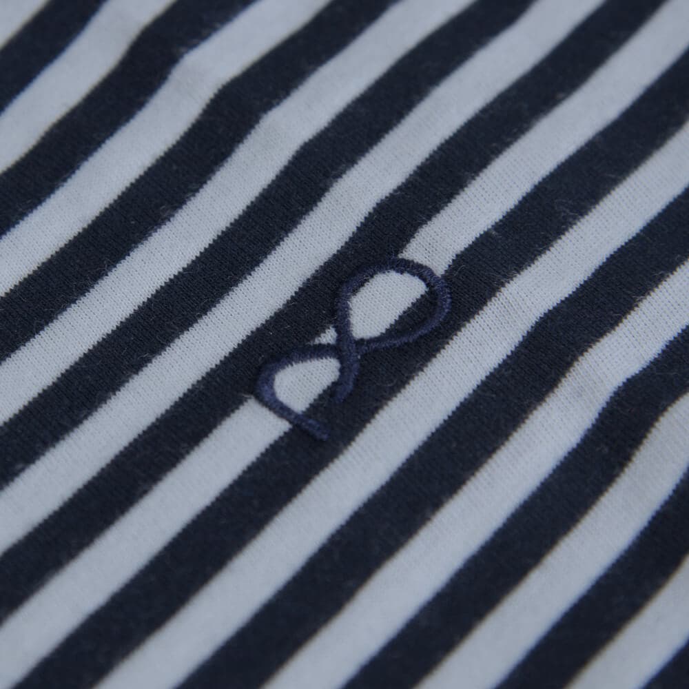 Fashionable Τ-Shirt Ριγέ Μπλε Σκούρο (Italian Slim Fit)