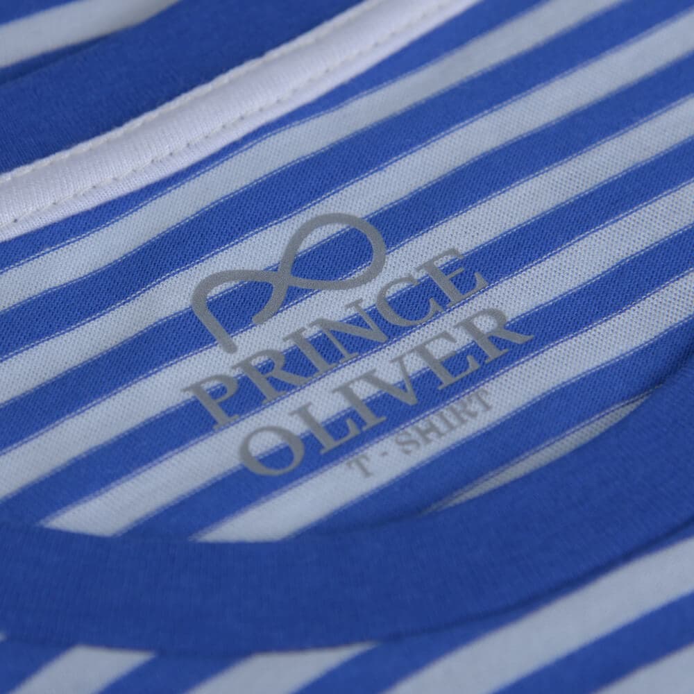 Fashionable Τ-Shirt Ριγέ Μπλε (Italian Slim Fit)