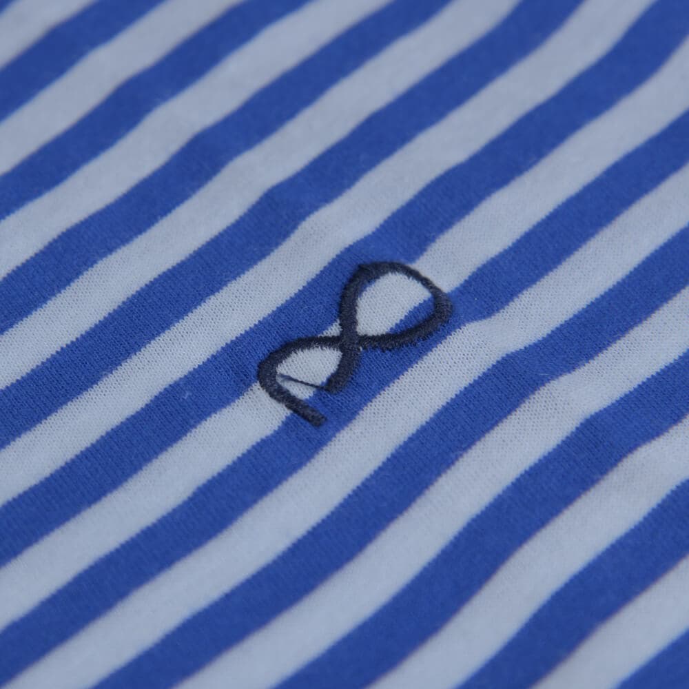 Fashionable Τ-Shirt Ριγέ Μπλε (Italian Slim Fit)