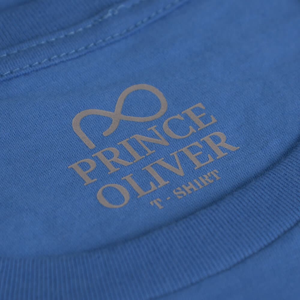 Elegant Logo Τ-Shirt Μπλε Ρουά Round Neck (Italian Slim Fit)