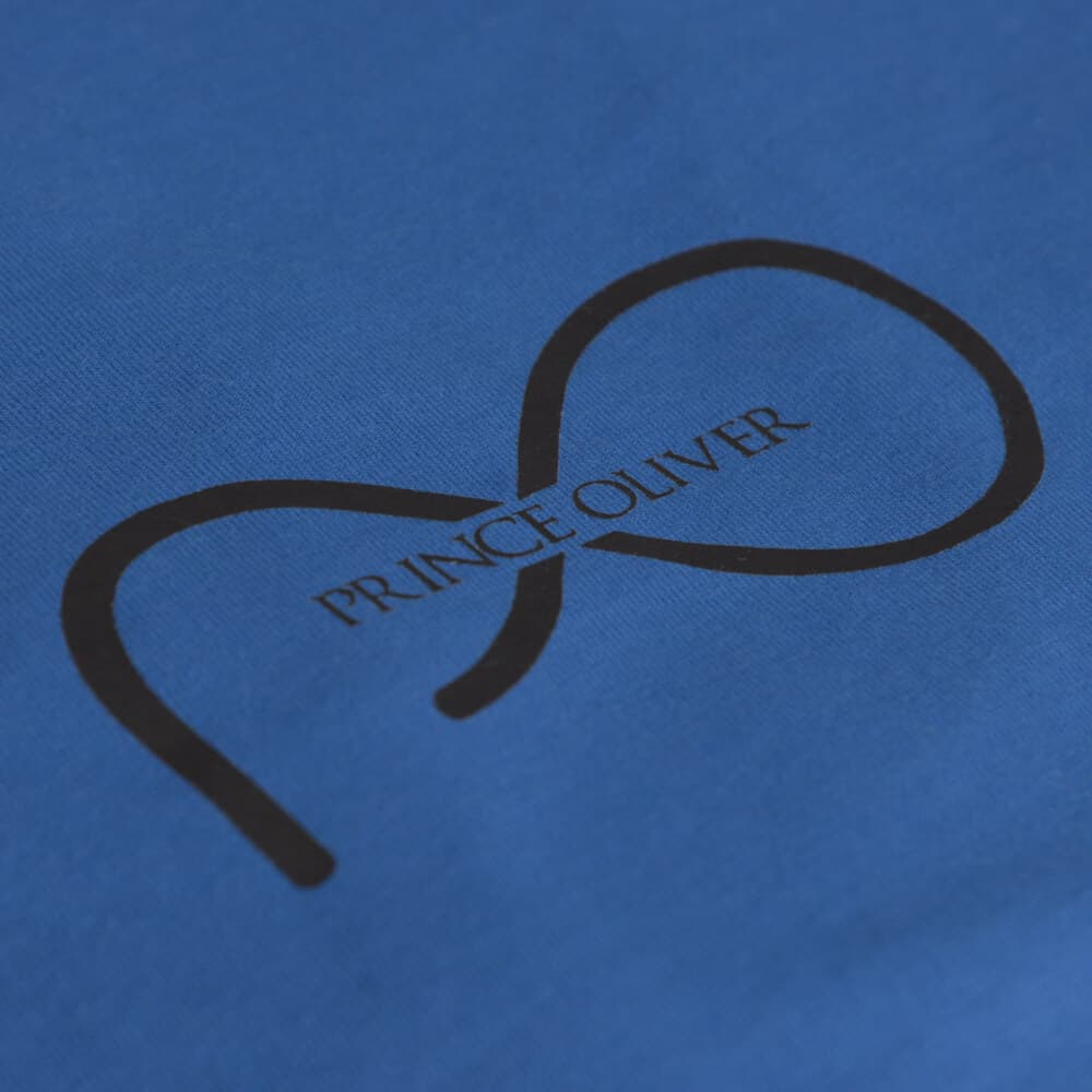 Elegant Logo Τ-Shirt Μπλε Ρουά Round Neck (Italian Slim Fit)