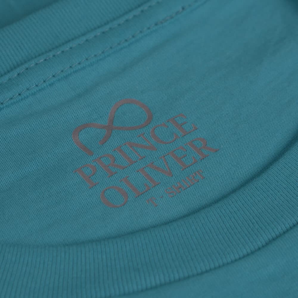 Elegant Logo Τ-Shirt Γαλάζιο Round Neck (Italian Slim Fit)