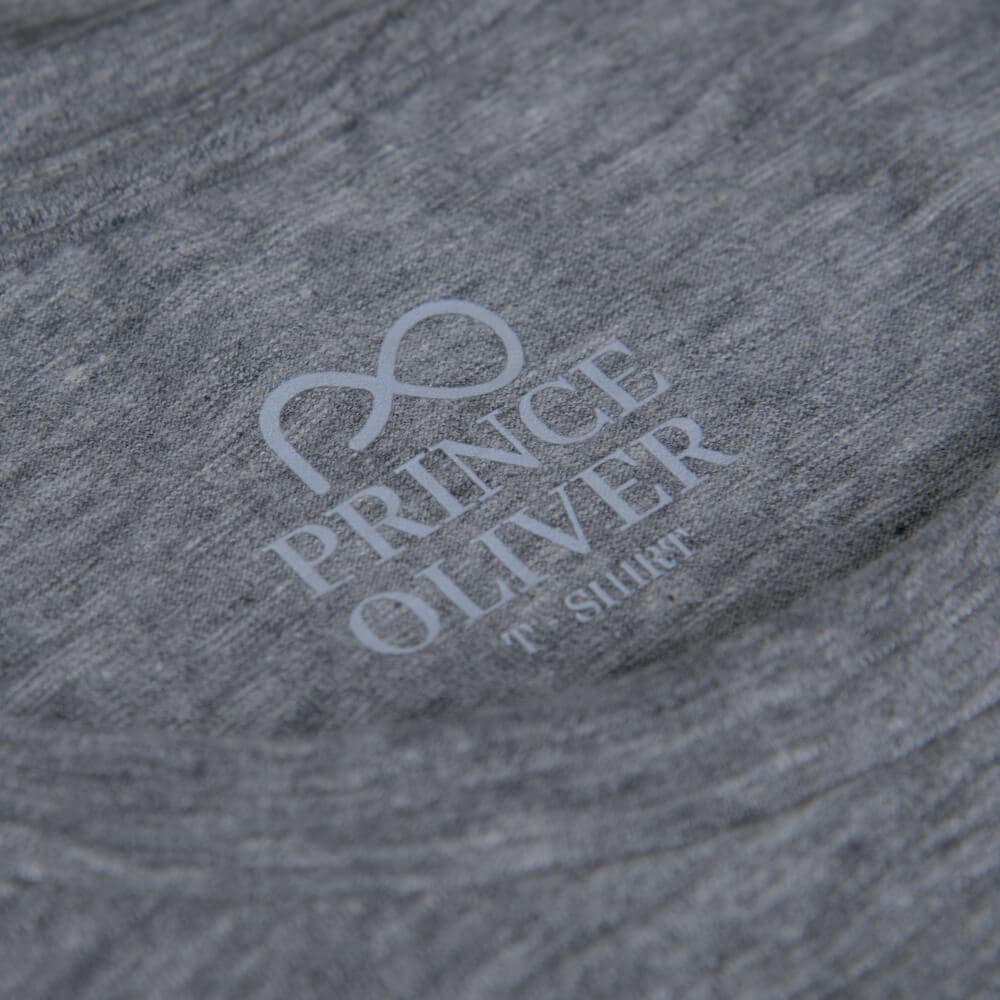 Elegant Τ-Shirt Γρι Μελανζέ Round Neck (Italian Slim Fit)