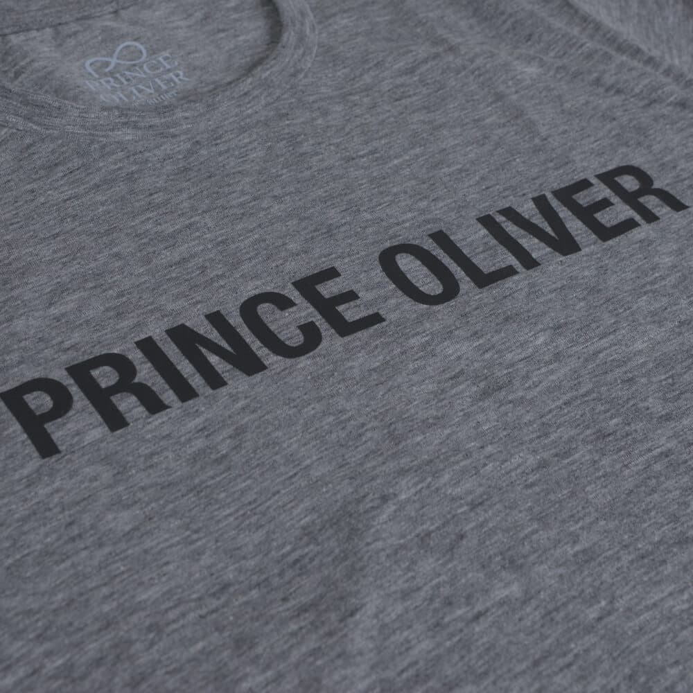 Elegant Τ-Shirt Γρι Μελανζέ Round Neck (Italian Slim Fit)