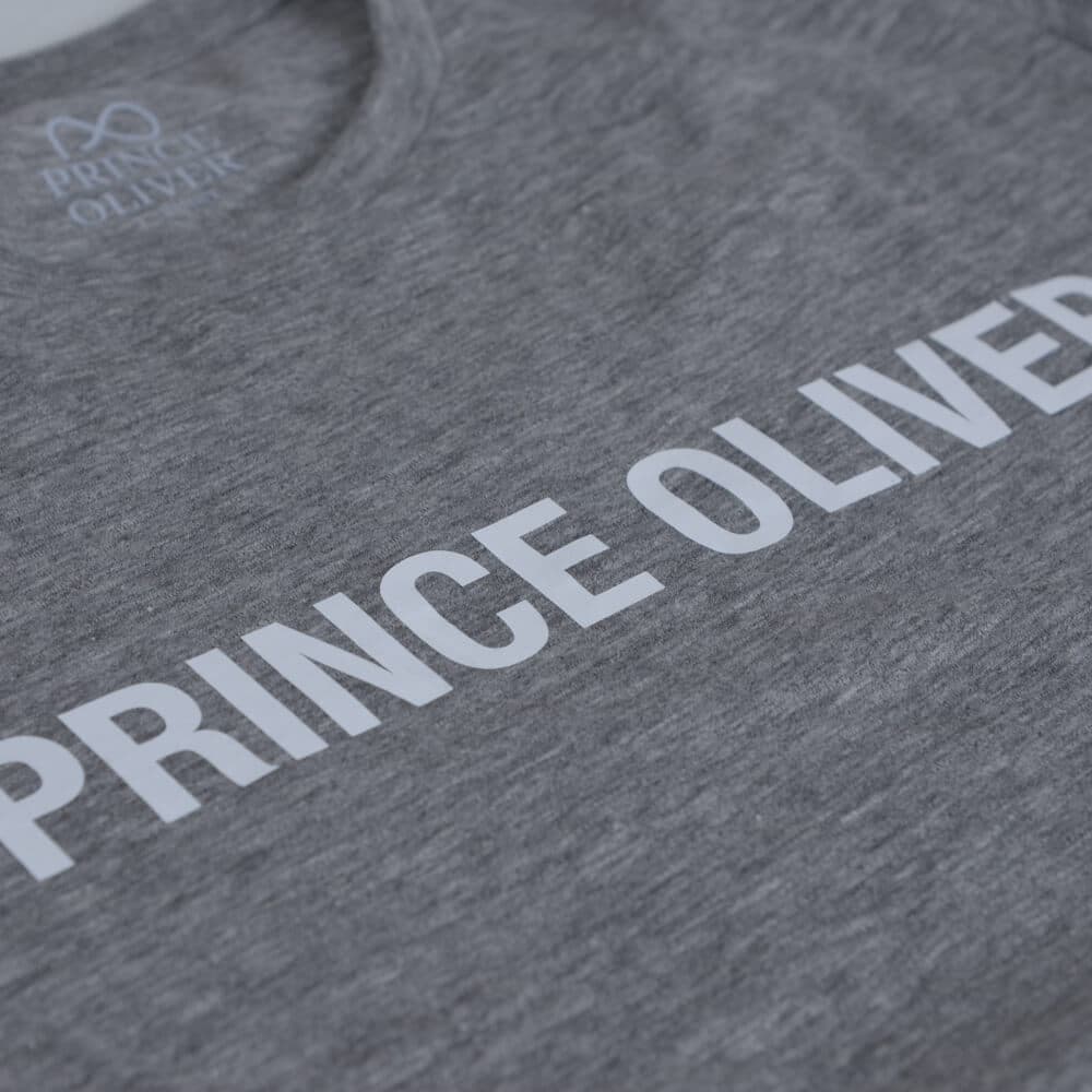 Elegant Τ-Shirt Γρι Μελανζέ Round Neck (Italian Slim Fit)