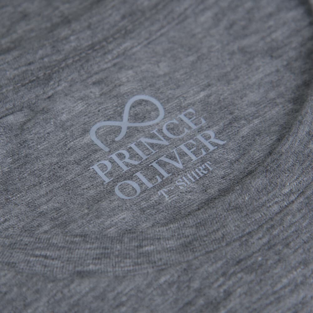 Elegant Τ-Shirt Γρι Μελανζέ Round Neck (Italian Slim Fit)