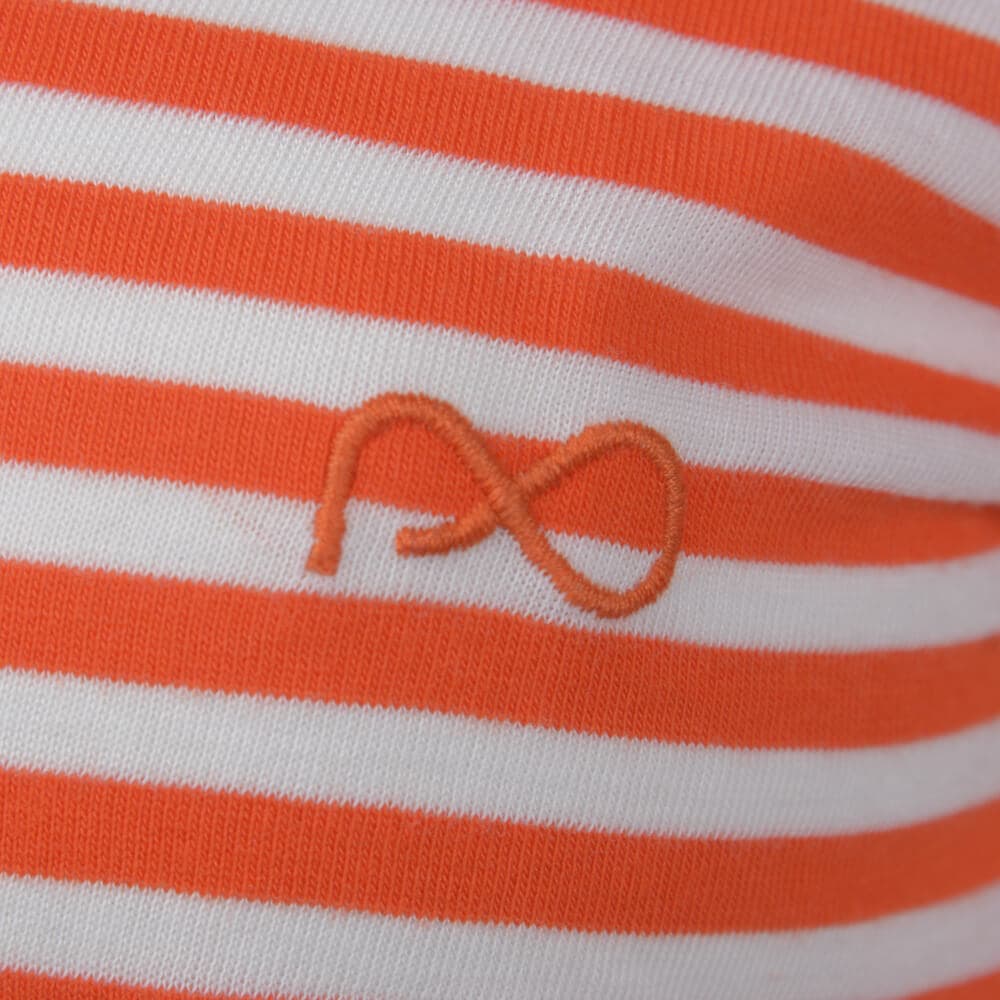 Γυναικείο Τ-Shirt V-Neck Ριγέ Πορτοκαλί