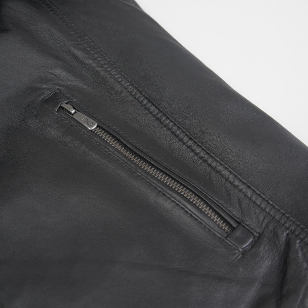 Hooded Racer Δερμάτινο Μαύρο 100% Leather Jacket (Modern Fit) New Arrival