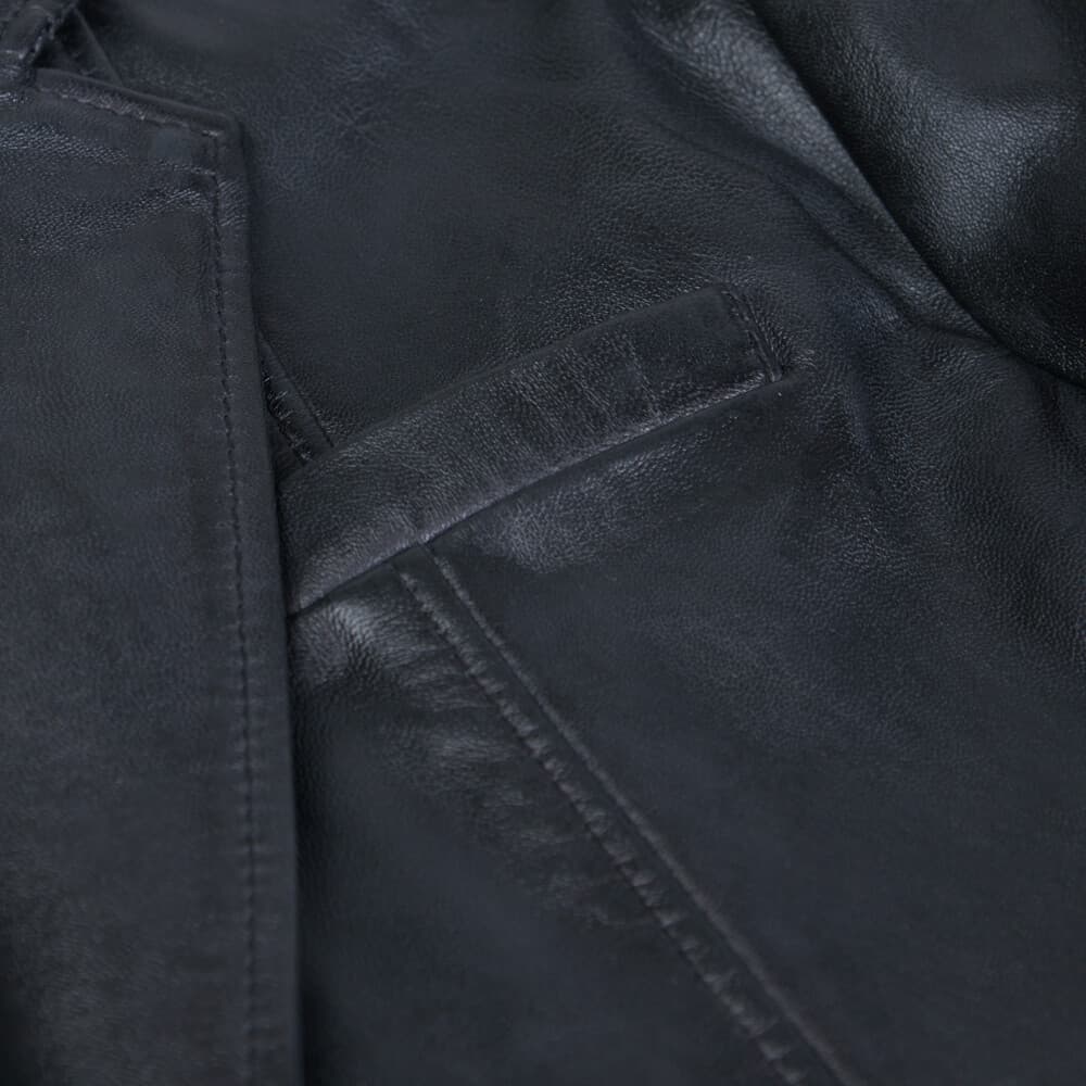 Δερμάτινο Σακάκι Mαύρο 100% Leather (Modern Fit)