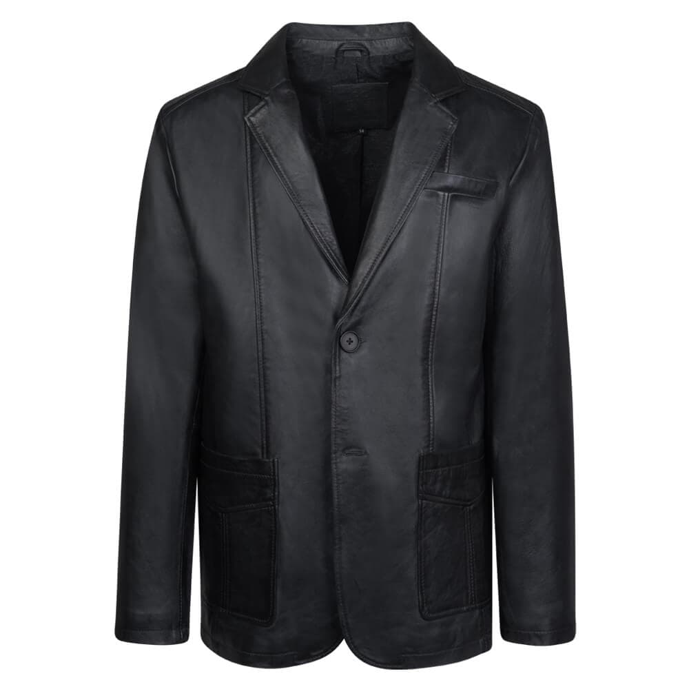 Men's Leather Jackets Prince Oliver Black