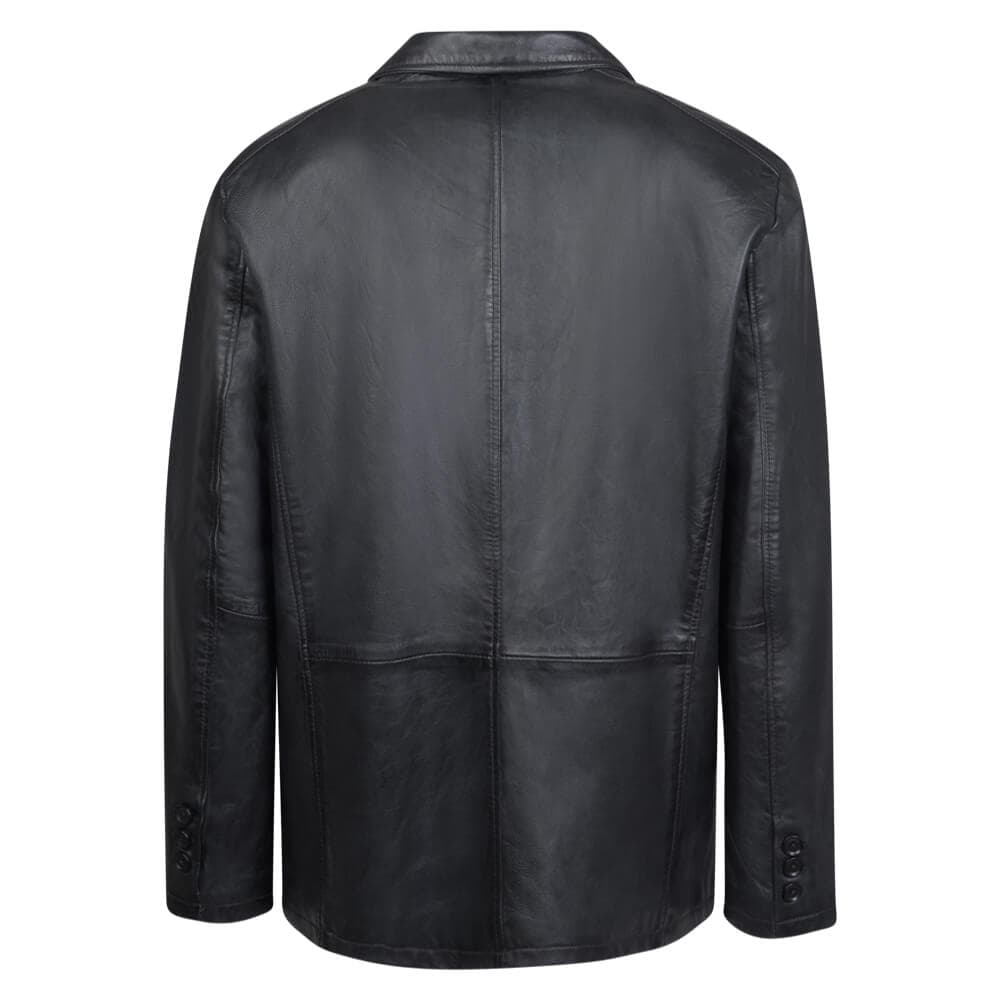 Δερμάτινο Σακάκι Mαύρο 100% Leather (Modern Fit)
