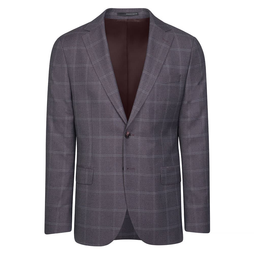 Σακάκι Καρό Μπορντώ (Modern Fit) New Arrival