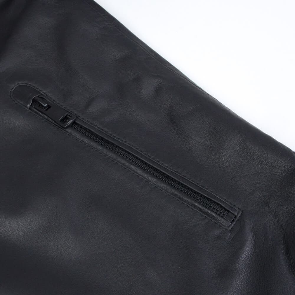 Racer Jacket Μαύρο 100% Leather (Modern Fit) New Arrival