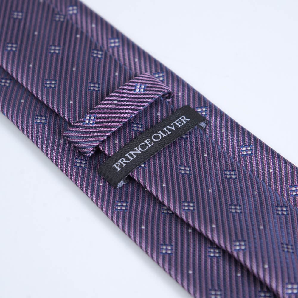 Γραβάτα Με Ανάγλυφο Σχέδιο Μωβ (Φάρδος 7 cm) New Arrival