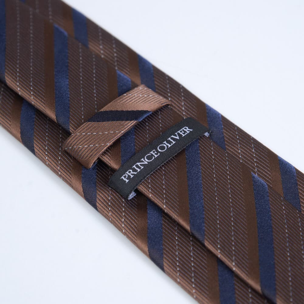 Γραβάτα Ριγέ Καφέ (Φάρδος 7 cm) New Arrival