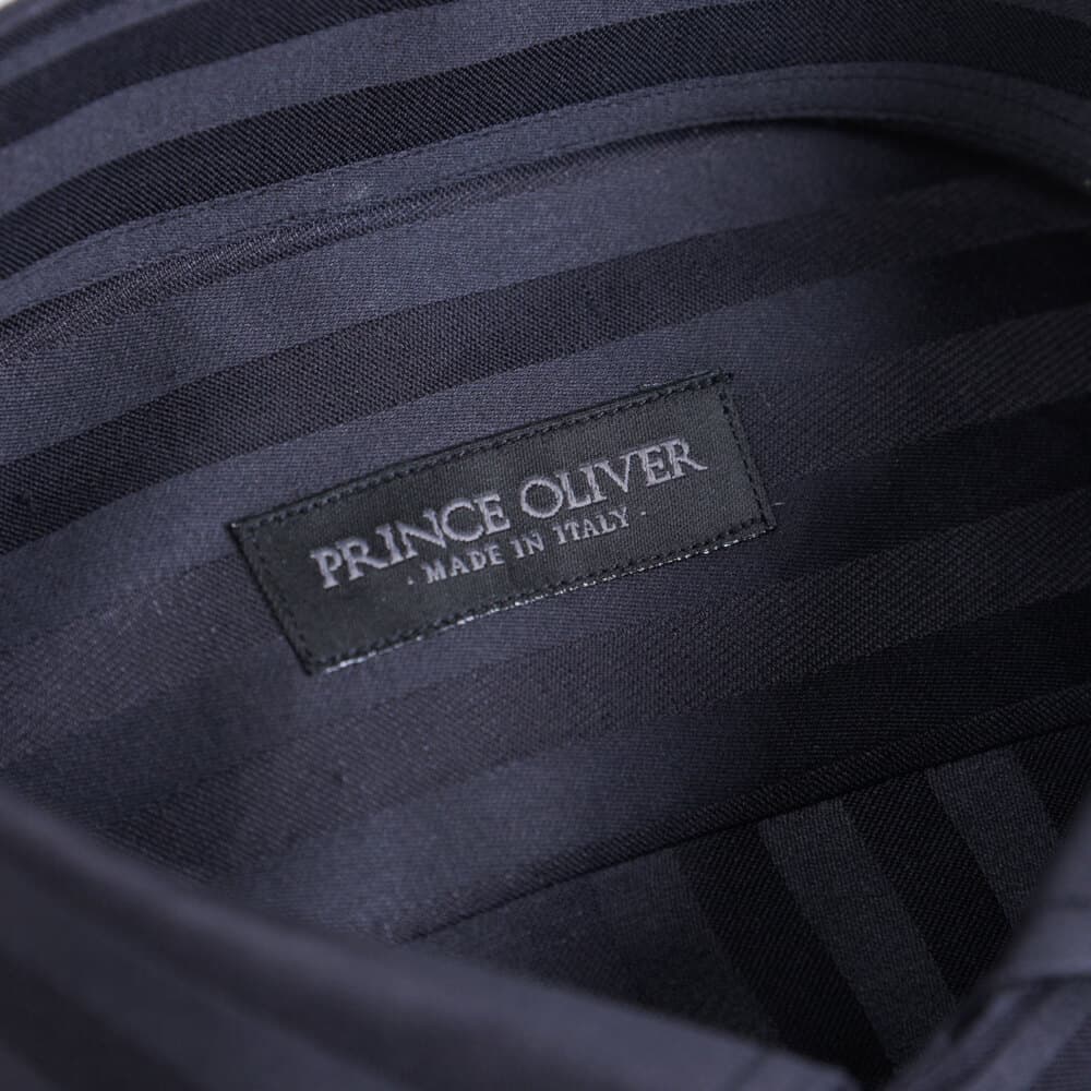 Superior Πουκάμισο Ριγέ Μαύρο 100% Fine Cotton (Modern Fit) New Arrival