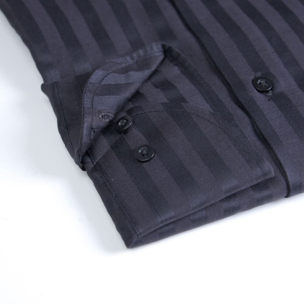 Superior Πουκάμισο Ριγέ Μαύρο 100% Fine Cotton (Modern Fit) New Arrival