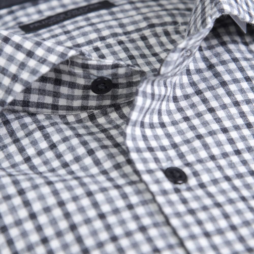 Superior Πουκάμισο Καρό Γκρι 100% Fine Cotton (Modern Fit) New Arrival