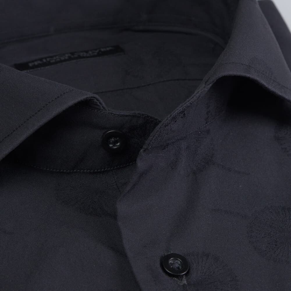 Superior Πουκάμισο Μαύρο Με Μικροσχέδιο 100% Fine Cotton (Modern Fit) New Arrival
