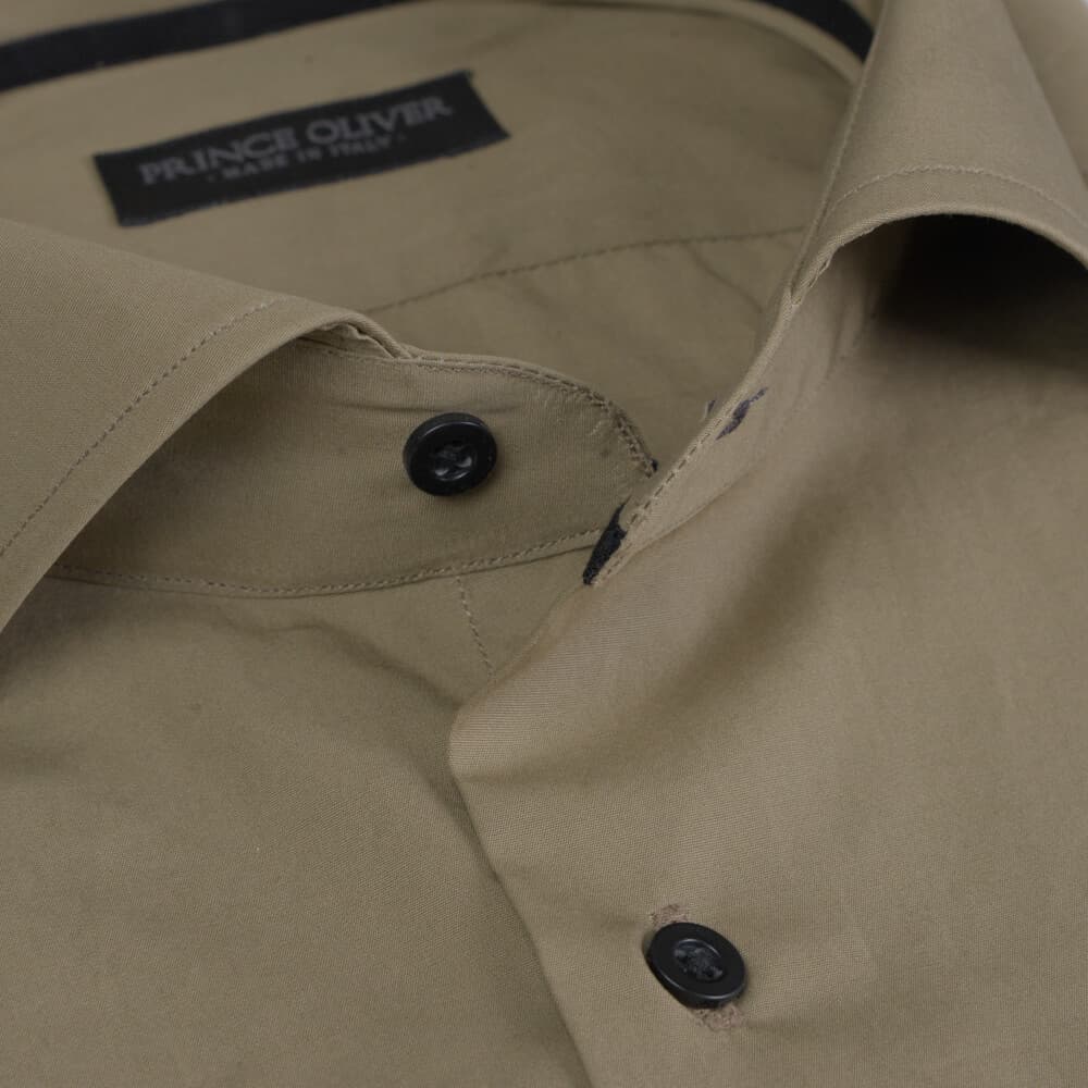 Superior Πουκάμισο Λαδί 100% Fine Cotton (Modern Fit) New Arrival