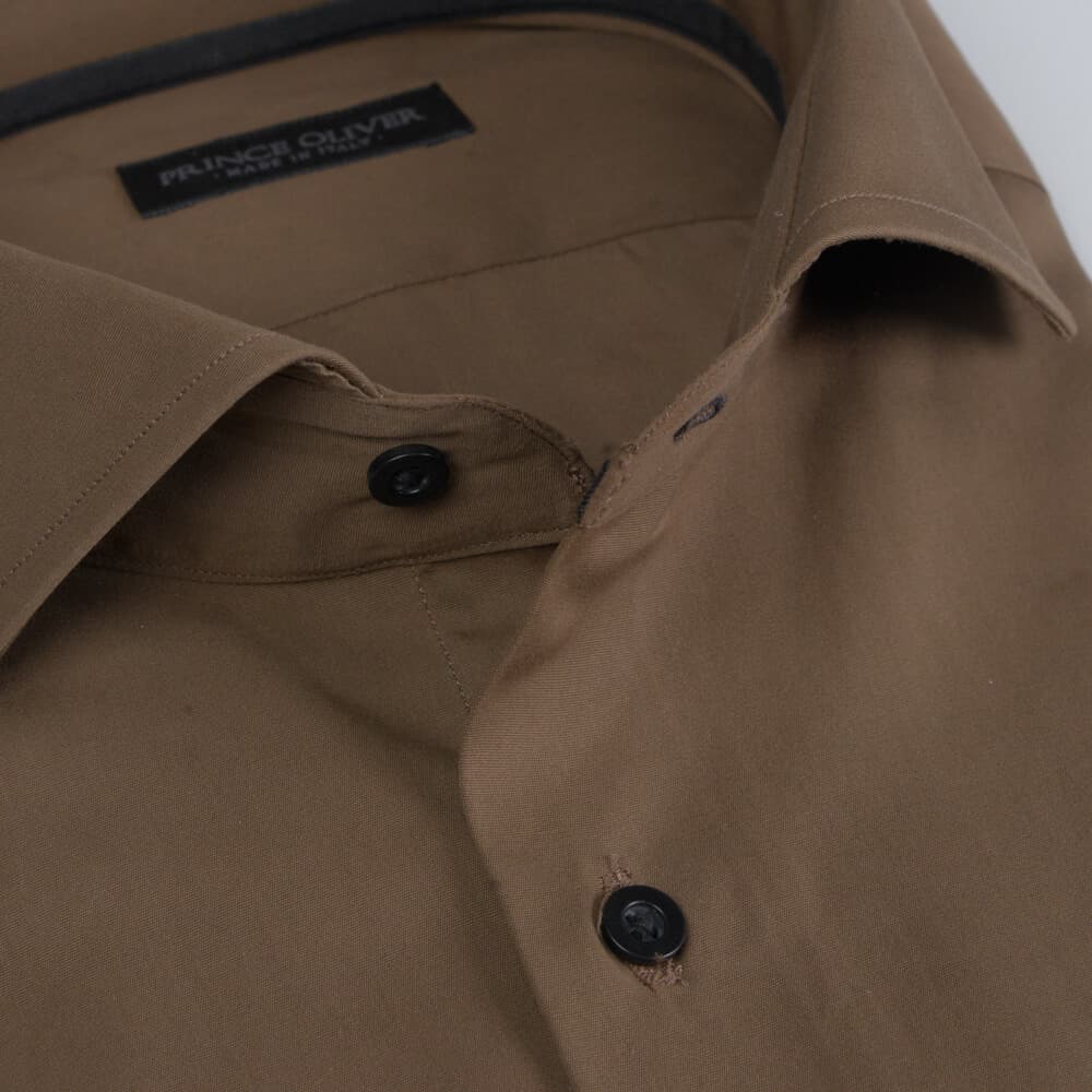 Superior Πουκάμισο Καφέ 100% Fine Cotton (Modern Fit) New Arrival