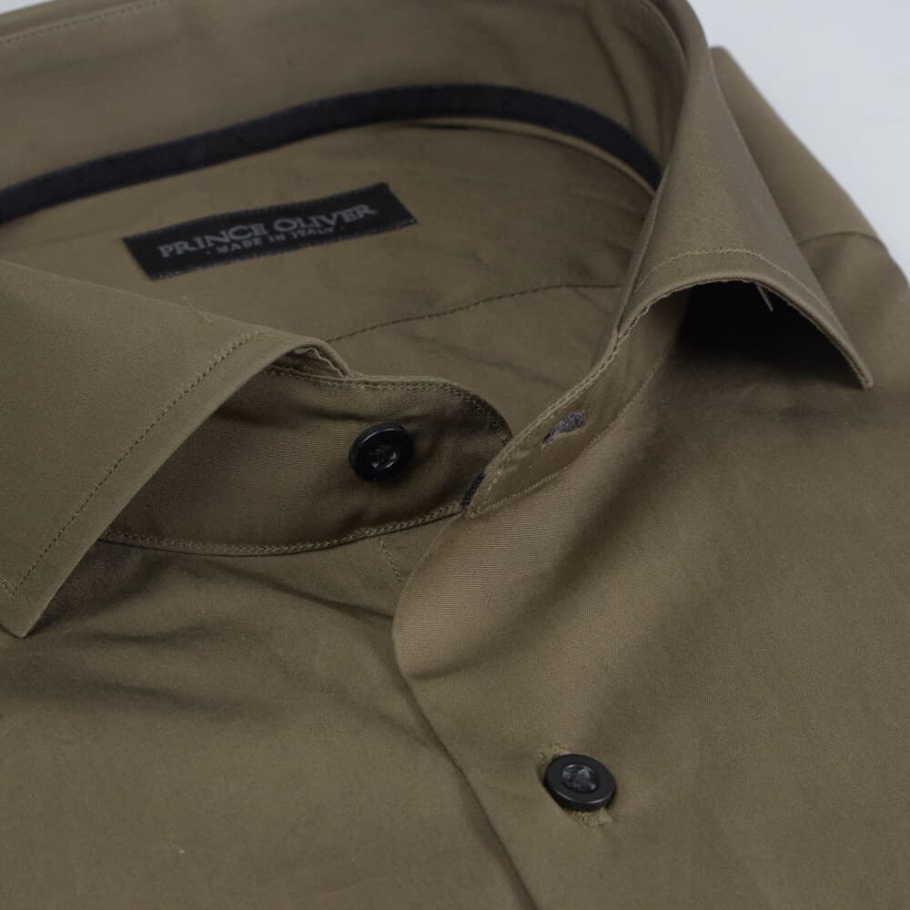 Superior Πουκάμισο Χακί 100% Fine Cotton (Modern Fit) New Arrival