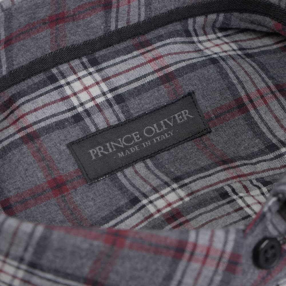 Superior Πουκάμισο Καρό Γκρι 100% Fine Cotton (Modern Fit) New Arrival