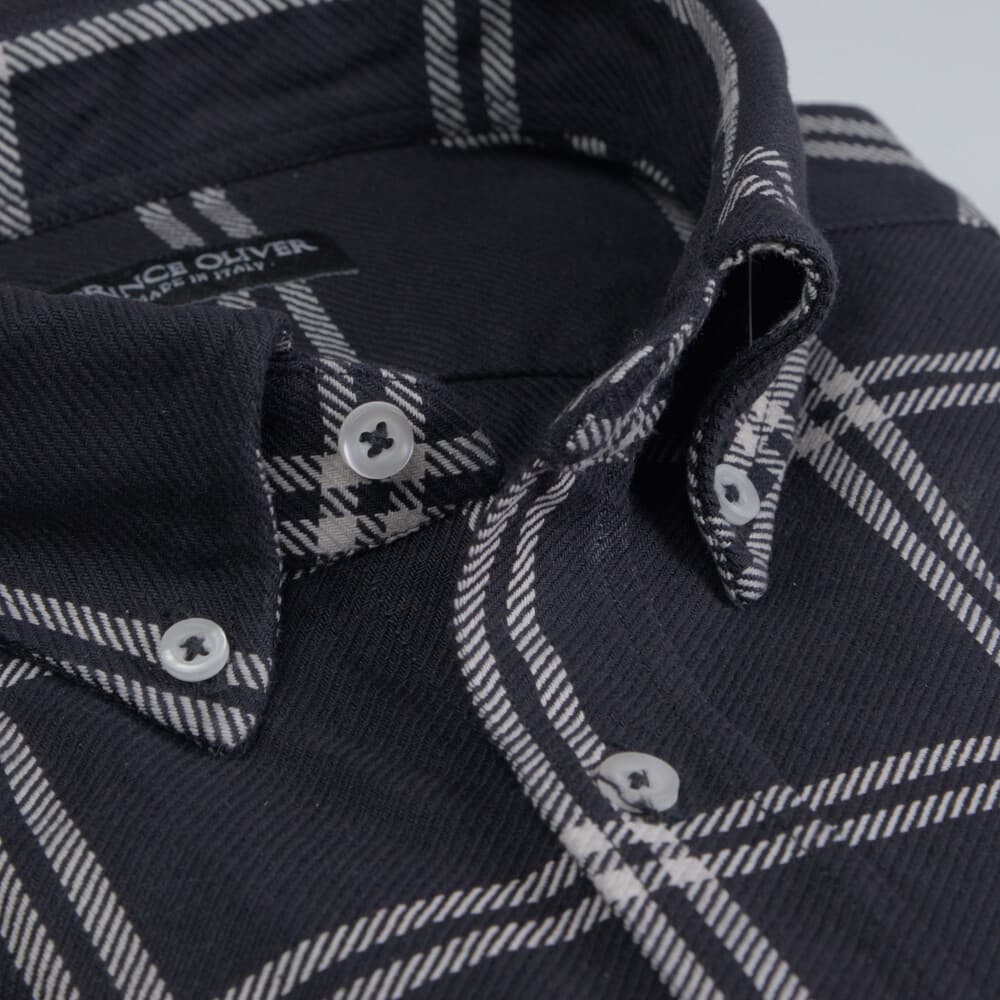 Custom Fit Plaid Πουκάμισο Μαύρο (Modern Fit) New Arrival