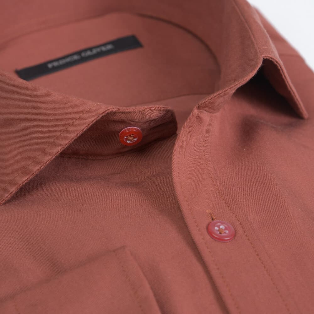 Tencel Πουκάμισο Κεραμυδί (Modern Fit) New Arrival