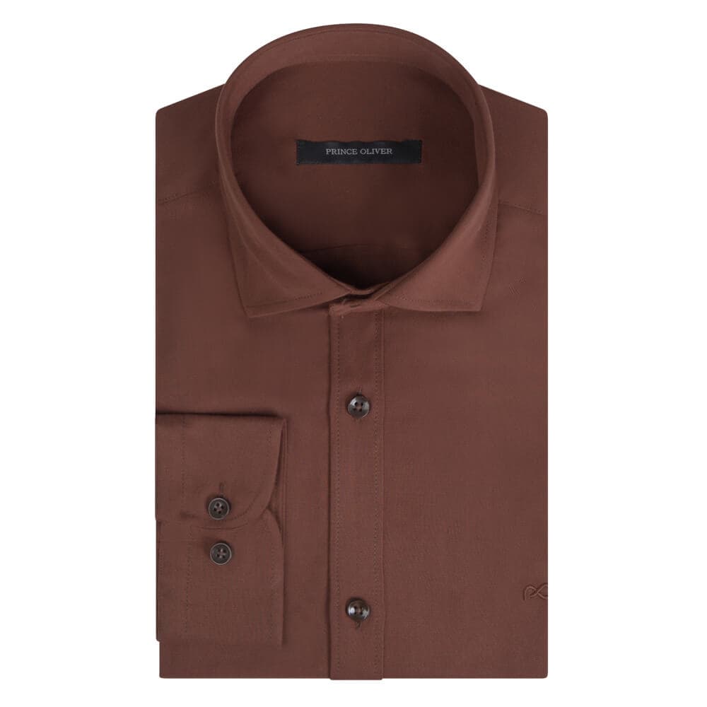Tencel Πουκάμισο Καφέ (Modern Fit) New Arrival