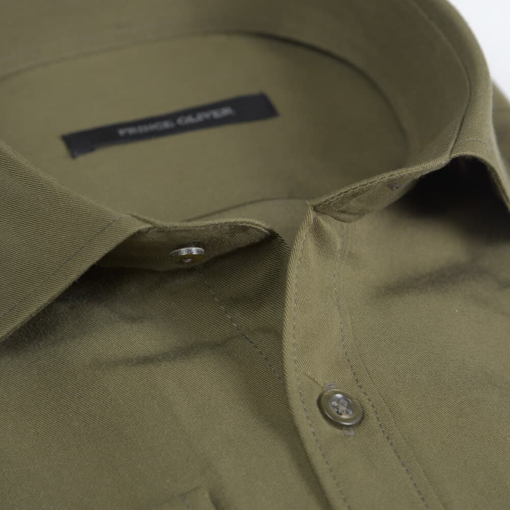 Tencel Πουκάμισο Χακί (Modern Fit) New Arrival