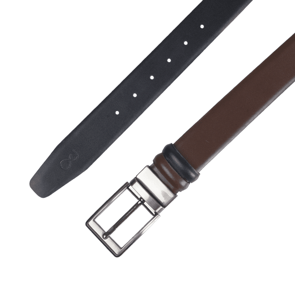Ζώνη Formal Διπλής Όψης Καφέ/Μαύρο 100% Leather New Arrival