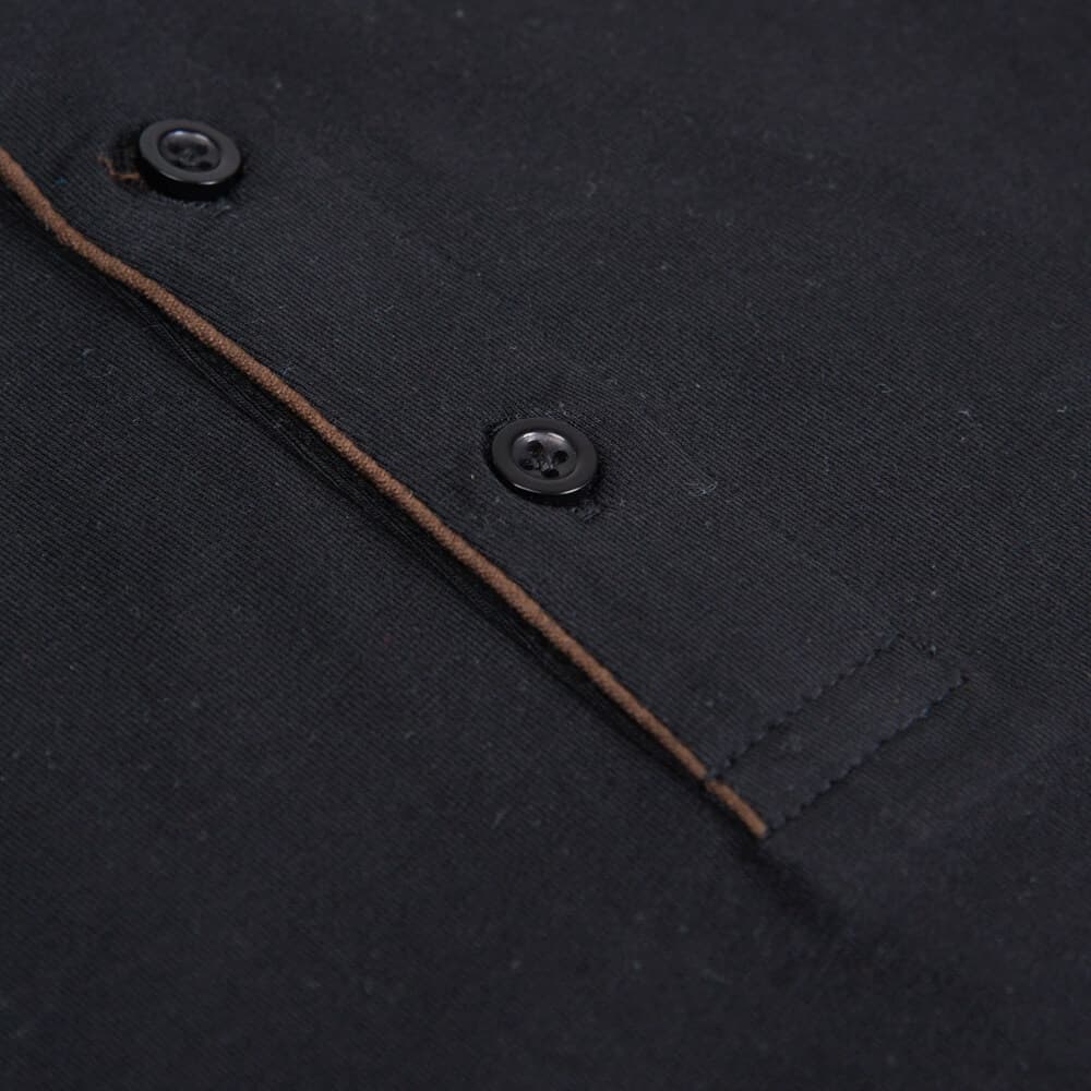 Signature Long Sleeve Mao Polo Μαύρο (Modern Fit) New Arrival