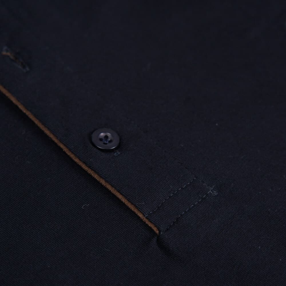 Signature Long Sleeve Mao Polo Μπλε Σκούρο (Modern Fit) New Arrival