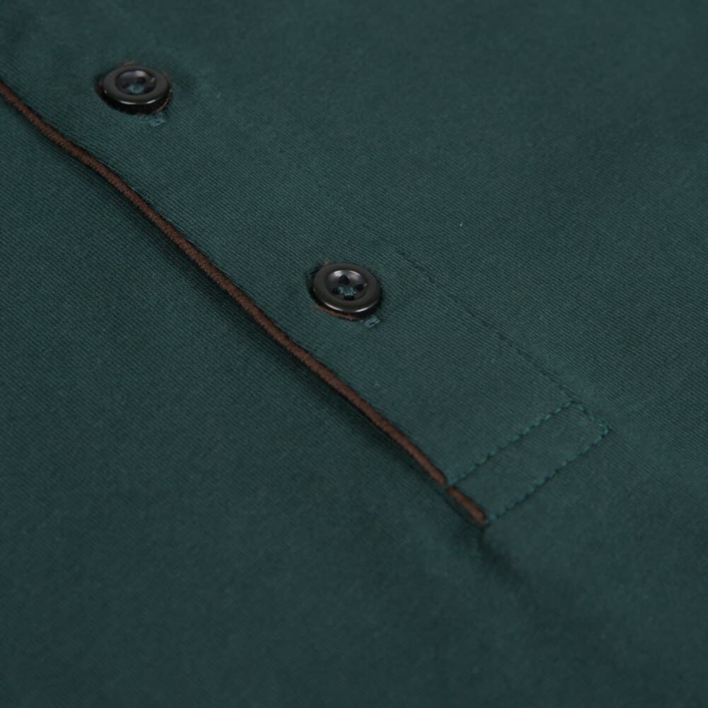 Signature Long Sleeve Mao Polo Πράσινο (Modern Fit) New Arrival