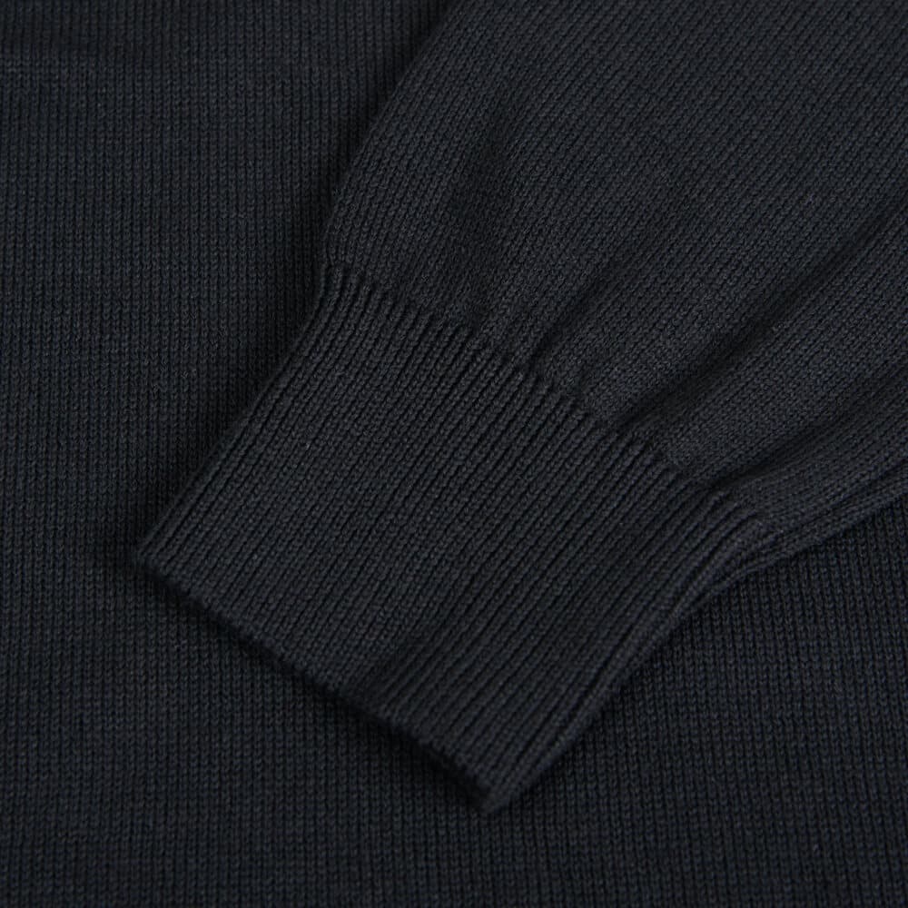 Logo-Embroidered Πλεκτή Μπλούζα Μαύρη in Cotton (Modern Fit) New Arrival