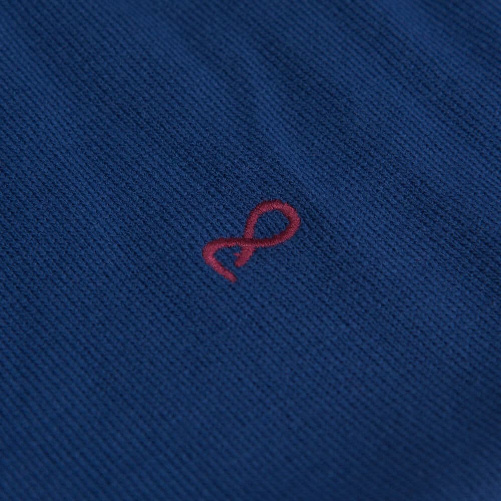Logo-Embroidered Πλεκτή Μπλούζα Μπλε Ρουά in Cotton (Modern Fit) New Arrival