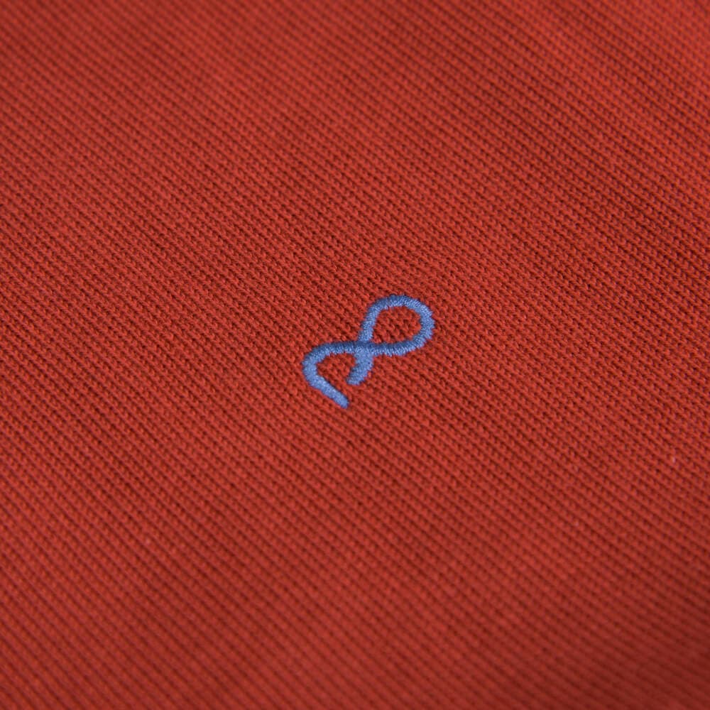 Logo-Embroidered Πλεκτή Μπλούζα Πορτοκαλί in Cotton (Modern Fit) New Arrival