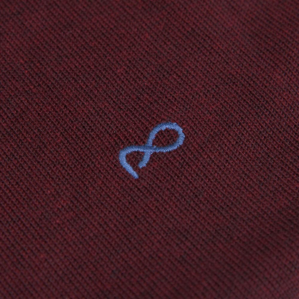 Logo-Embroidered Πλεκτή Μπλούζα Μπορντώ in Cotton (Modern Fit) New Arrival