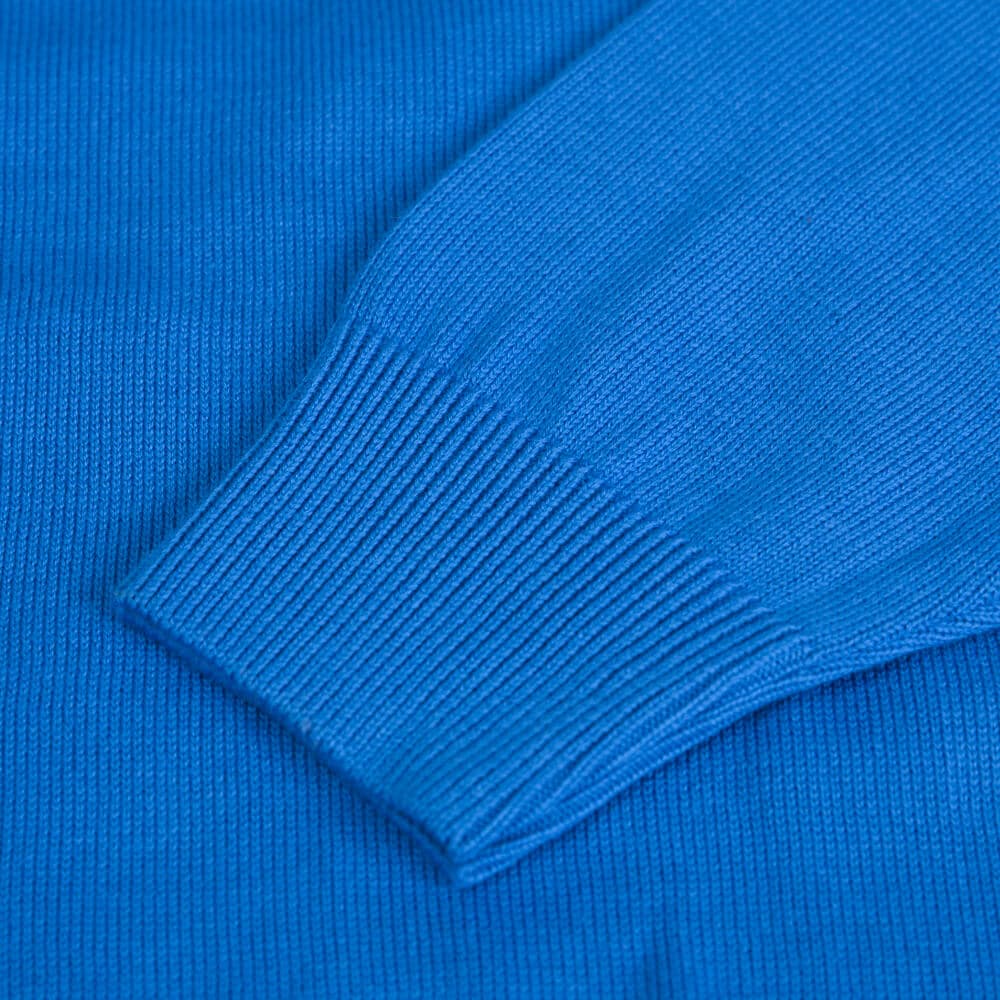 Logo-Embroidered Πλεκτή Μπλούζα Γαλάζια in Cotton (Modern Fit) New Arrival