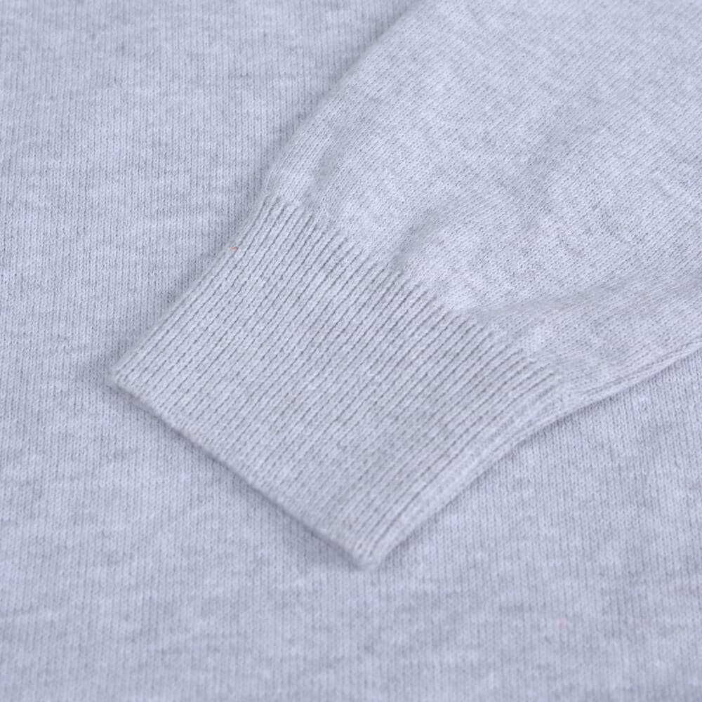 Logo-Embroidered Πλεκτή Μπλούζα Γκρι Ανοιχτό in Cotton (Modern Fit) New Arrival