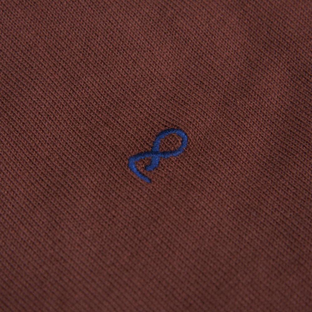 Logo-Embroidered Πλεκτή Μπλούζα Καφέ in Cotton (Modern Fit) New Arrival