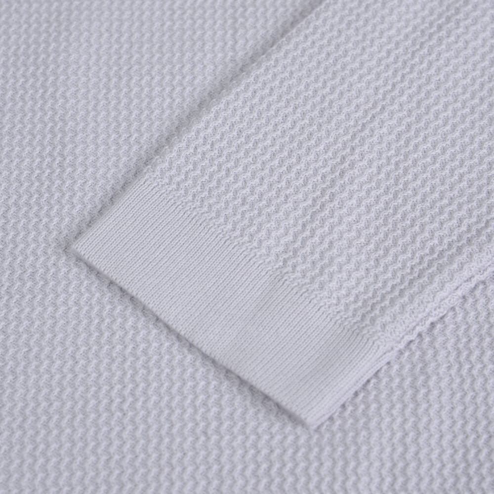 Chunky Structure Πουλόβερ Γκρι Ανοιχτό in Cotton (Modern Fit) New Arrival