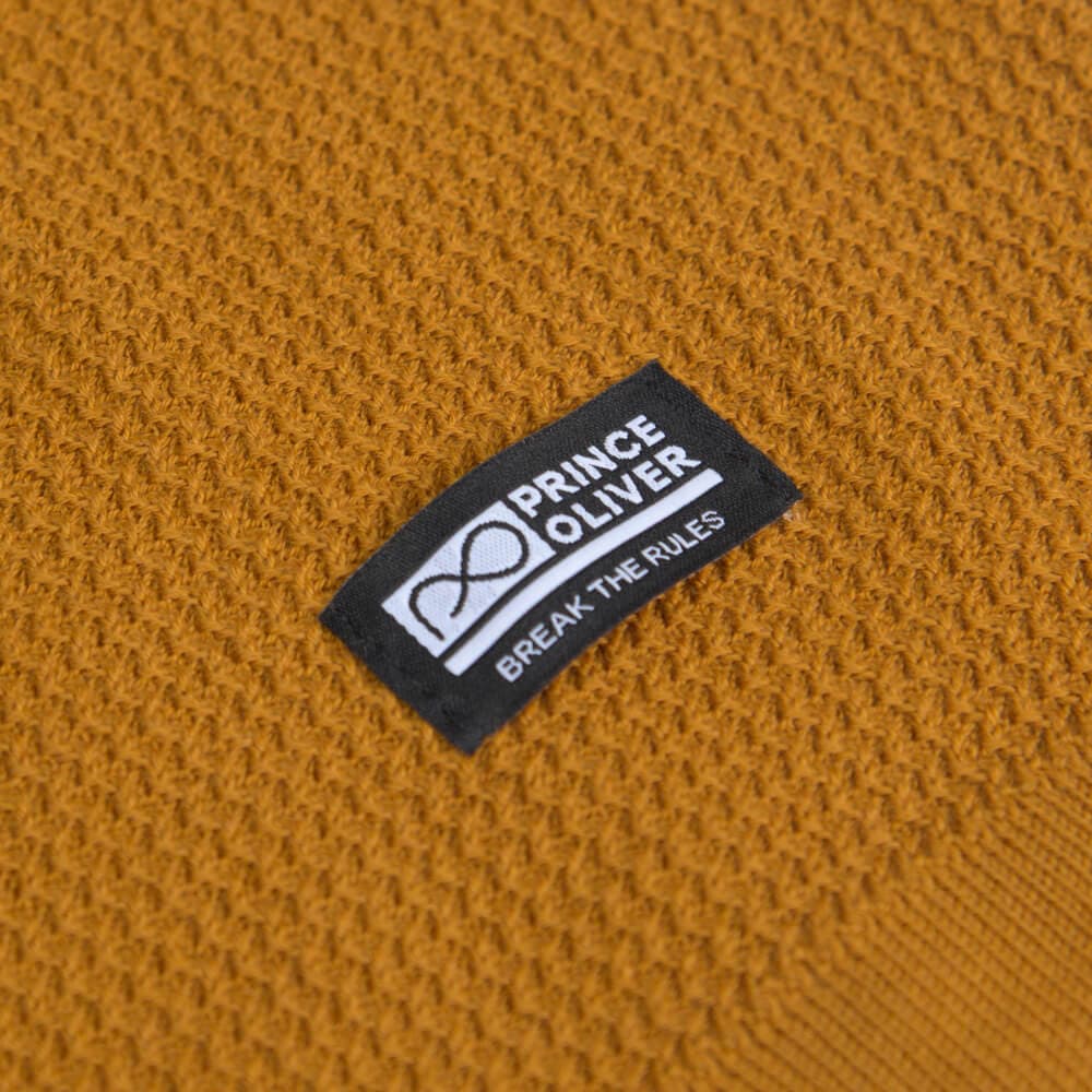 Chunky Structure Πουλόβερ Μουσταρδί in Cotton (Modern Fit) New Arrival