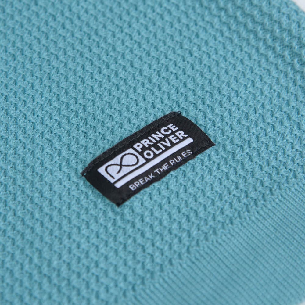 Chunky Structure Πουλόβερ Γαλάζιο in Cotton (Modern Fit) New Arrival