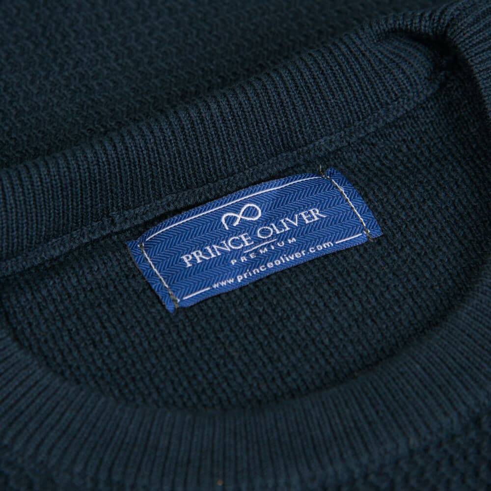 Chunky Structure Πουλόβερ Πράσινο Σκούρο in Cotton (Modern Fit) New Arrival