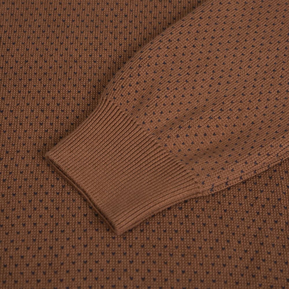 Πουλόβερ Με Μικροσχέδιο Καμηλό (Modern Fit) New Arrival