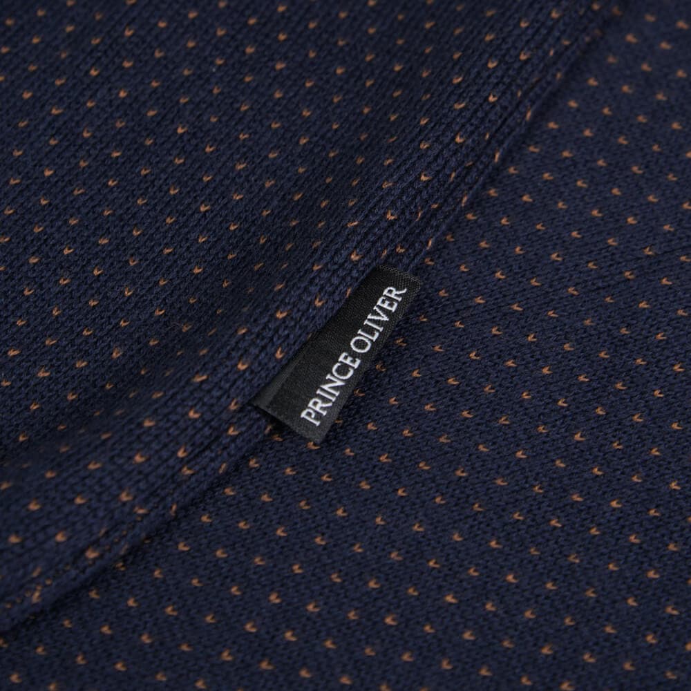 Πουλόβερ Με Μικροσχέδιο Μπλε Σκούρο (Modern Fit) New Arrival