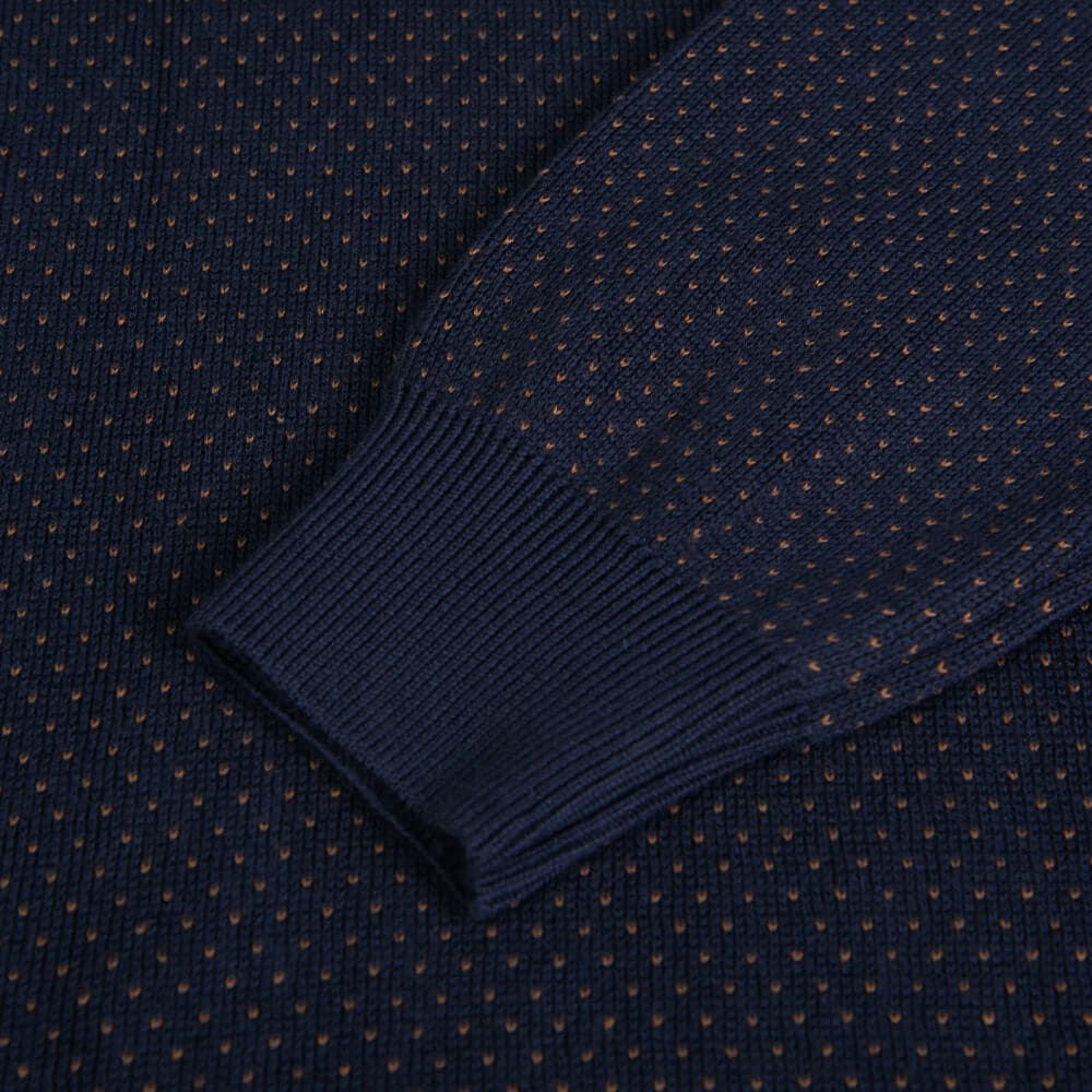 Πουλόβερ Με Μικροσχέδιο Μπλε Σκούρο (Modern Fit) New Arrival