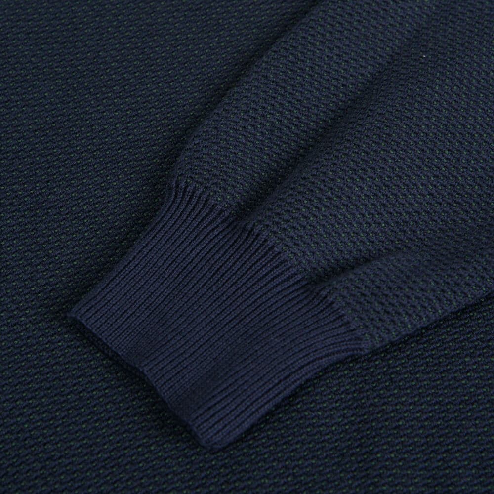 Πουλόβερ Μπλε Με Πράσινη Πλέξη in Cotton (Modern Fit) New Arrival